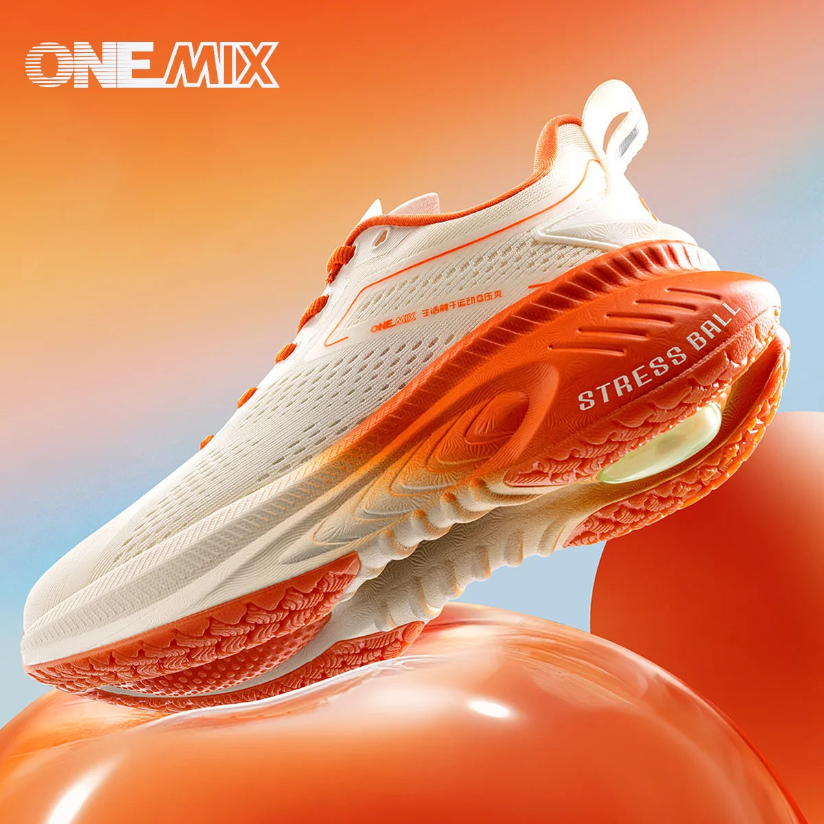 ONEMIX Unisex Breathable Running Shoes — Mesh, Cushioned, Lace-Up