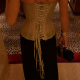 Women's Lace Patchwork Sequin Sling Top – Backless 2025 Clubwear Vest
