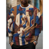 Retro Plaid Art Graphic Sweatshirt