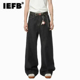IEFB Men's Straight Denim Pants New Cleanfit Solid Color Korean Version Wide Leg Versatile Casual Jeans Trend New Autumn  9C1519