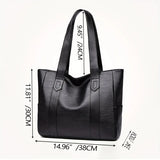 Vintage Vegan Leather Large Capacity Tote