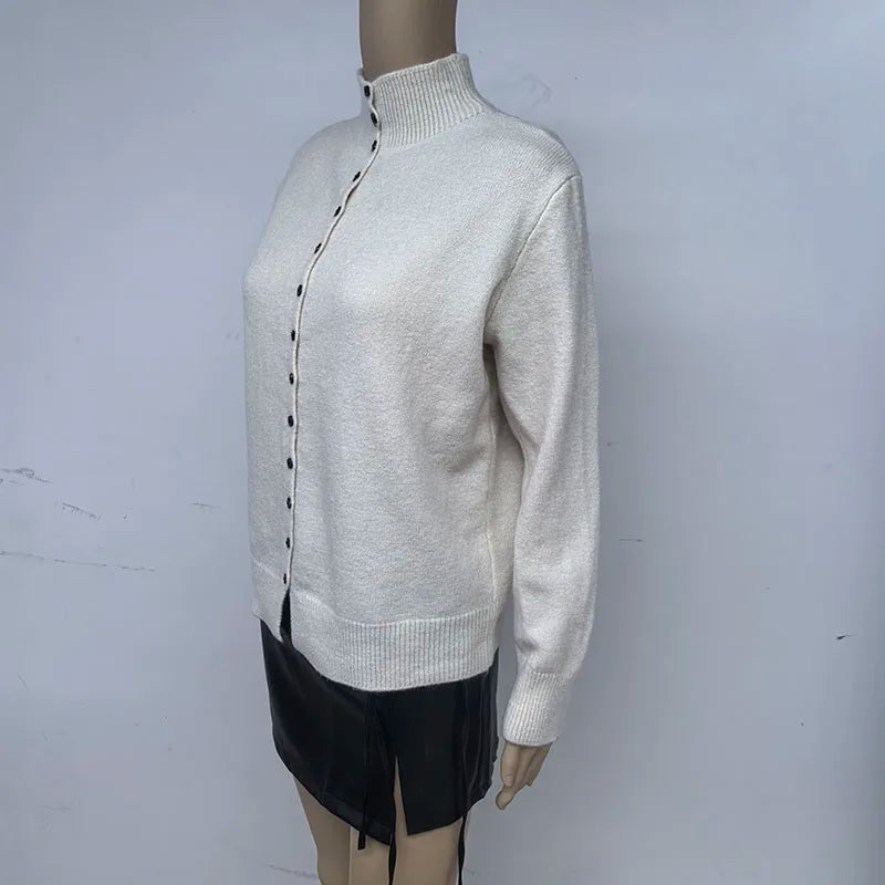 Women's Stand Collar Knit Cardigan
