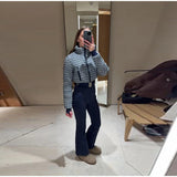 Elegant Geometric Print Ski Jumpsuit - High-Waist Winter Romper