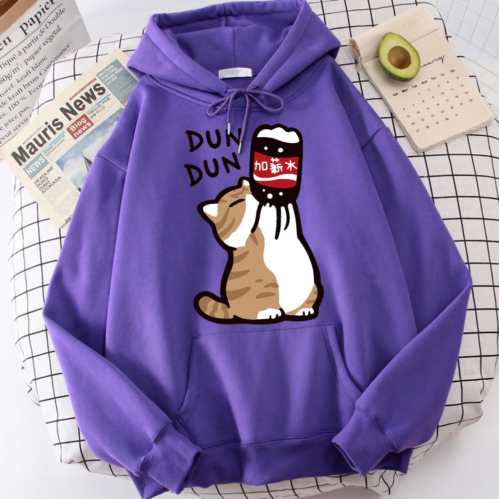 Cartoon Cat "Salary Increase" Hoodie