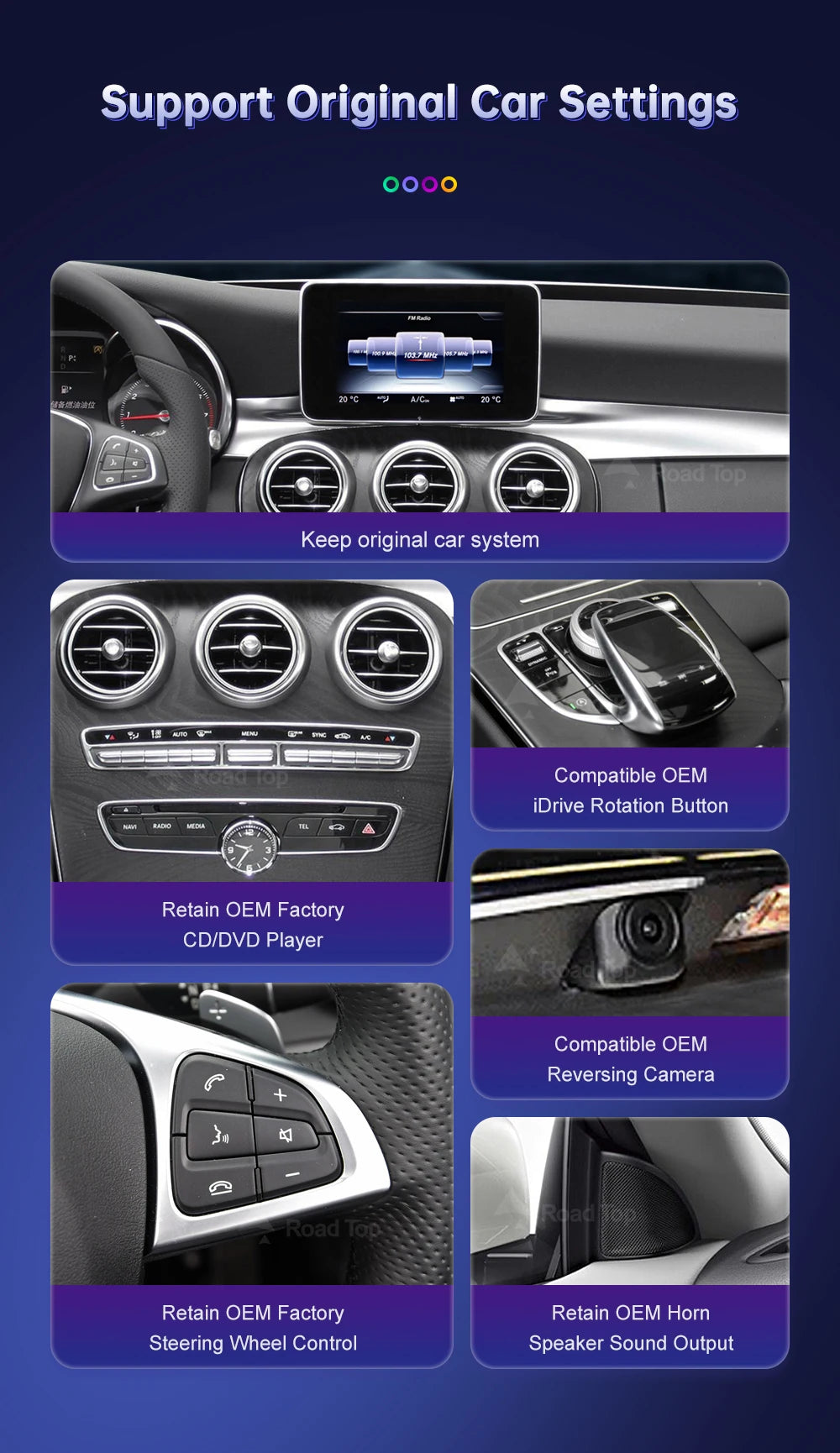 Linux CarPlay Screen for Mercedes-Benz W205 GLC V-Class | Wireless Android Auto