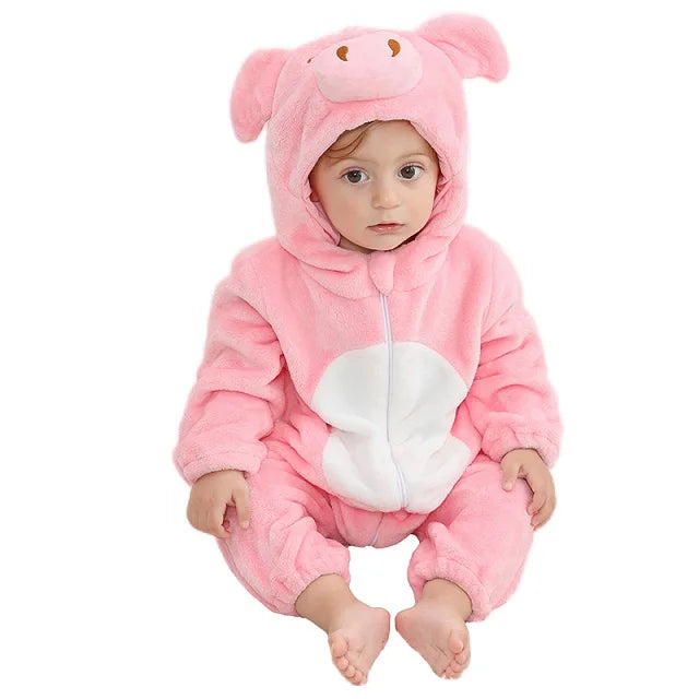 Plush Hooded Baby Winter Romper