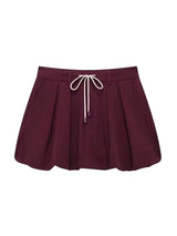 Casual Women 2 Pieces Sets Waist Lace Up Lantern Edition Mini Skirt Sets Solid Pocket Decorative Jacket Top Women's Set