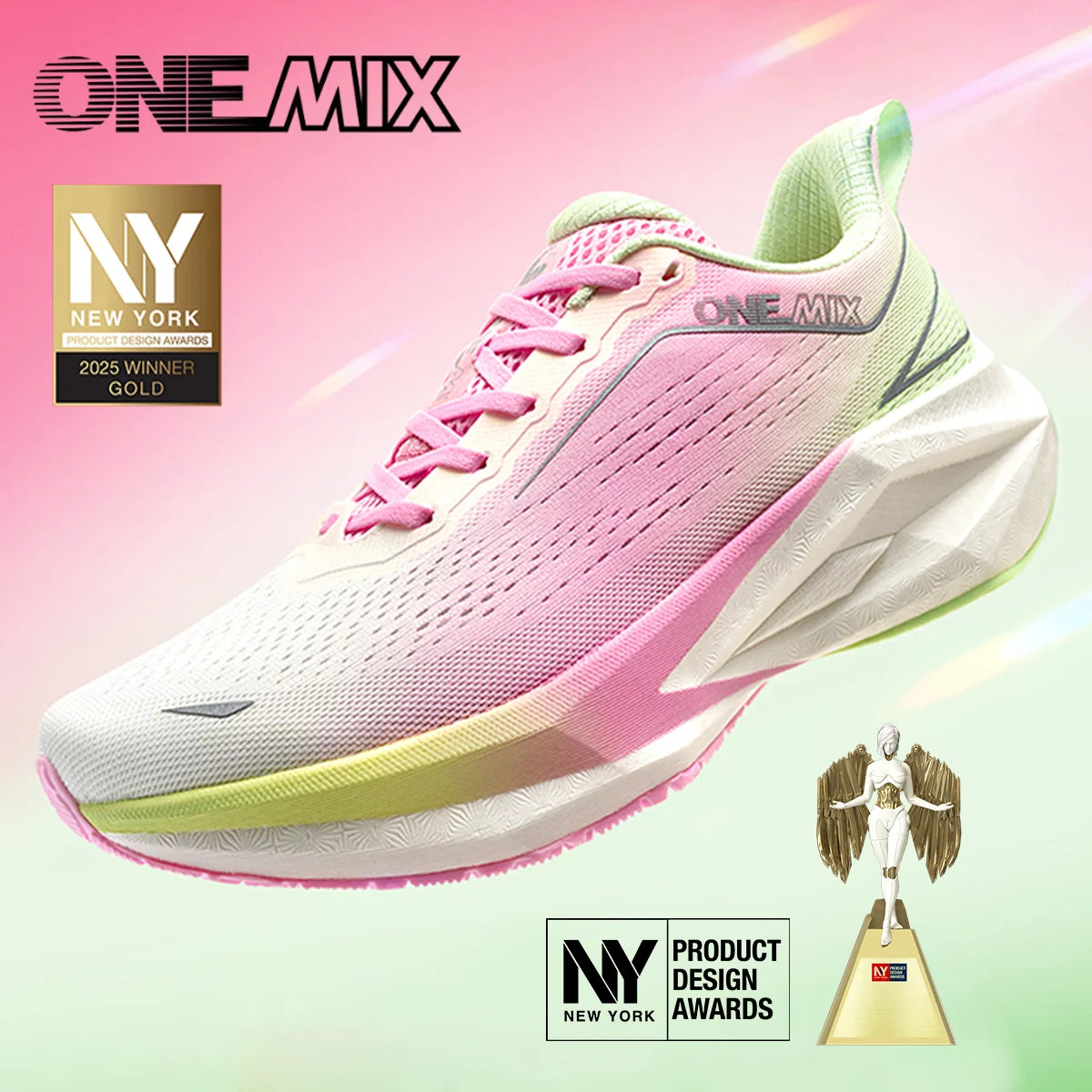 ONEMIX Outdoor Jogging Running Shoes for Men Super Light Outdoor Athletic  Sneakers Elevator Antislip Walking Shoes Female