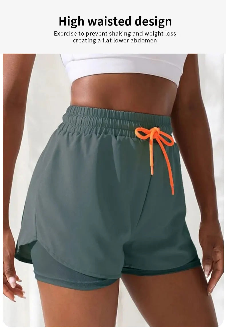 Women's High Rise 2-in-1 Running & Yoga Shorts
