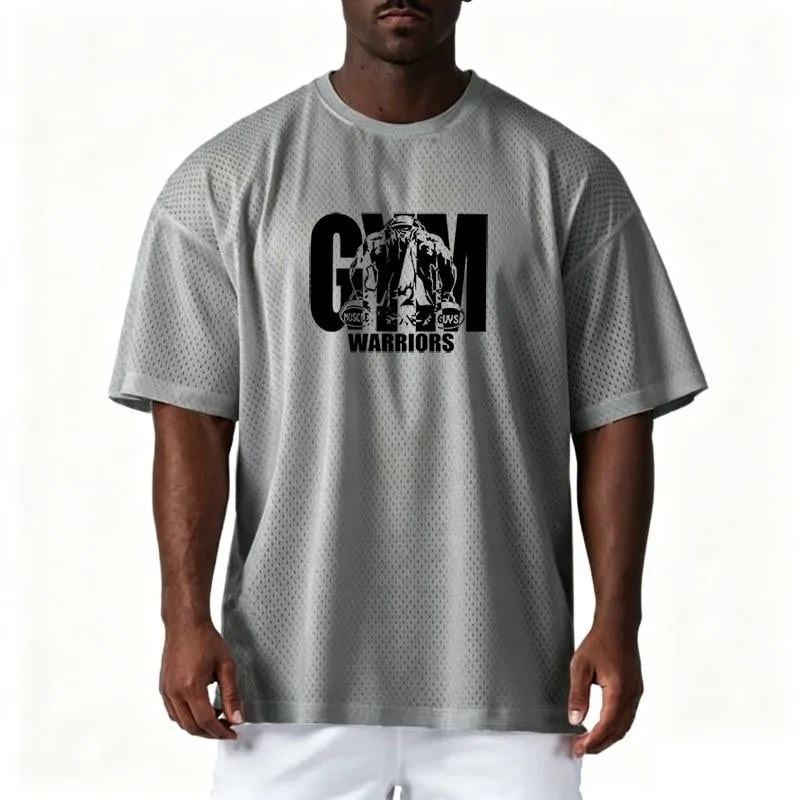 Men's Oversized Mesh Sport Tee – Breathable & Quick Dry