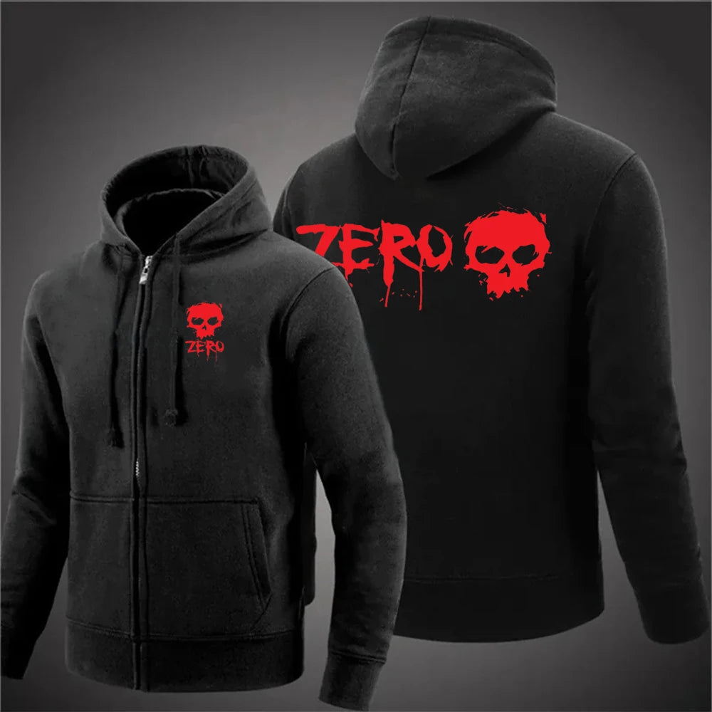 Zero Skateboard Logo Men's Harajuku Zipper Hoodie