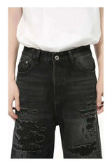 Men's Distressed Wide-Leg Jeans