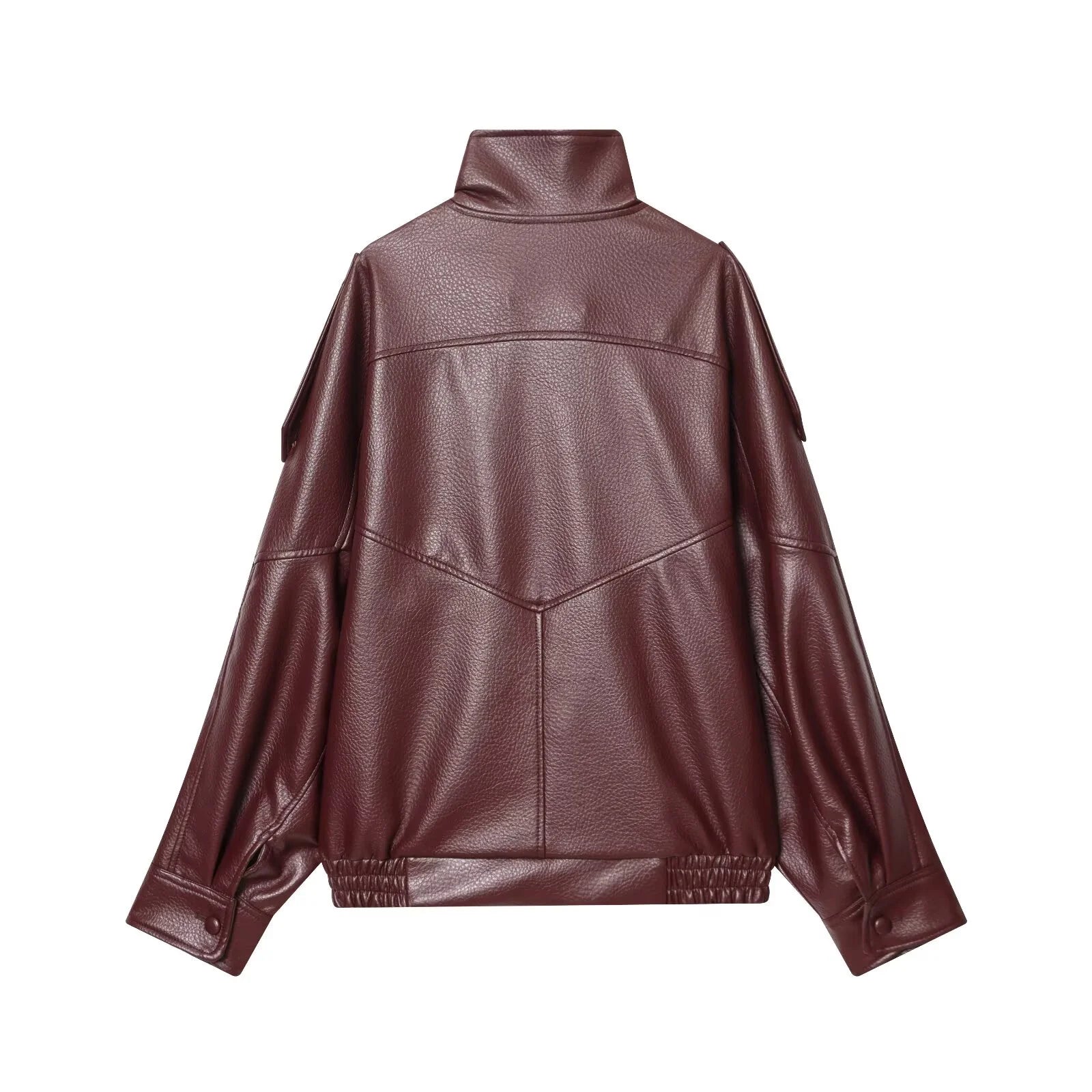 Women Fashion Leather Jacket Autumn Winter Loose Causal PU Faux Leather Jackets Coat Fashion Street Motorcycle Jackets
