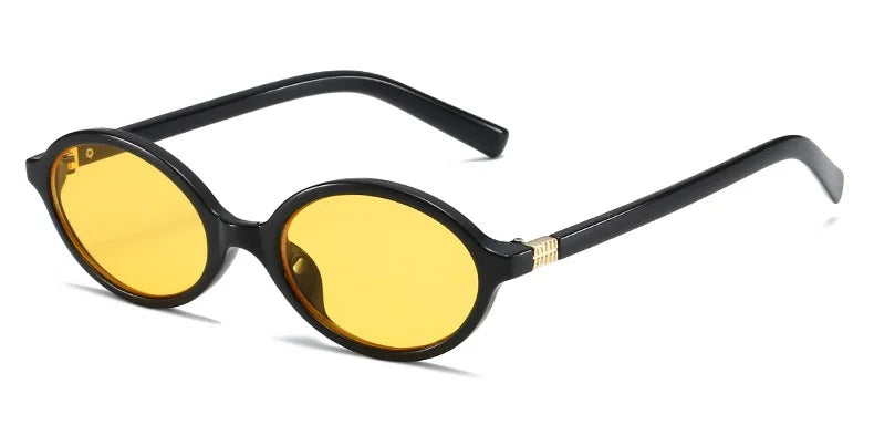 Fashion Oval Retro Sunglasses for Women – Simple Small Frame UV400 Protective Eyewear, Literary Style Luxury Design for Commuting & Travel
