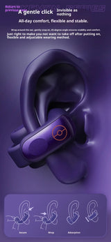 Gengar PokéMon Bluetooth Headset Ear Clip Hifi Stereo Wireless Game Sports Earbuds Long Battery Life Trendy Anime Gift