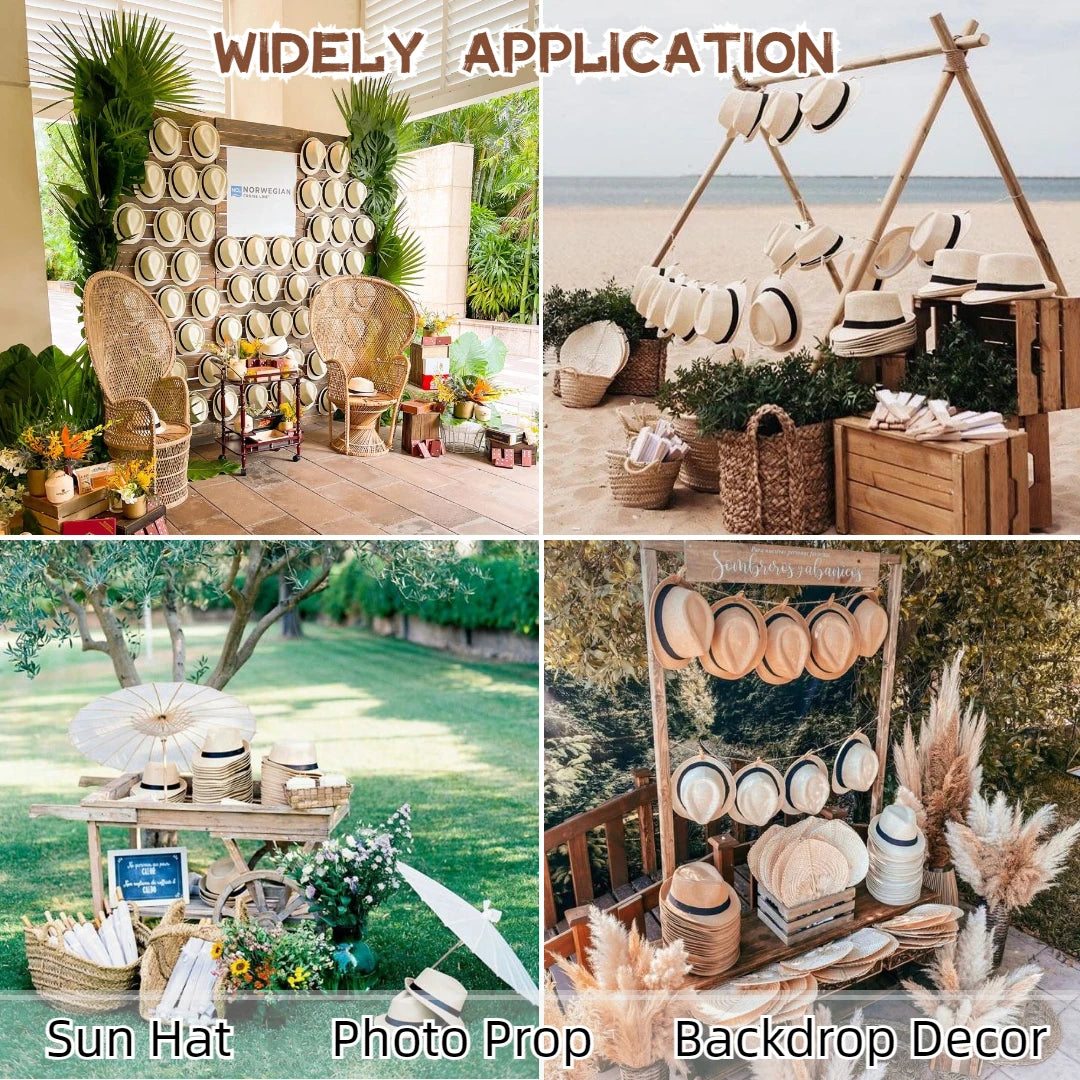 Short Brim Panama Sun Hats – Bulk Wedding & Event Pack