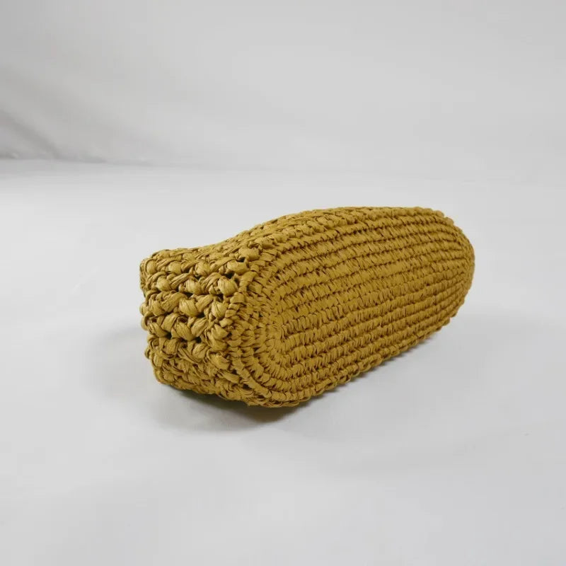 Fashion Straw Clip Shell Clutch Bag for Women Designer Paper Woven Handbags Casual vintage Handmade Summer Beach Bag 2026