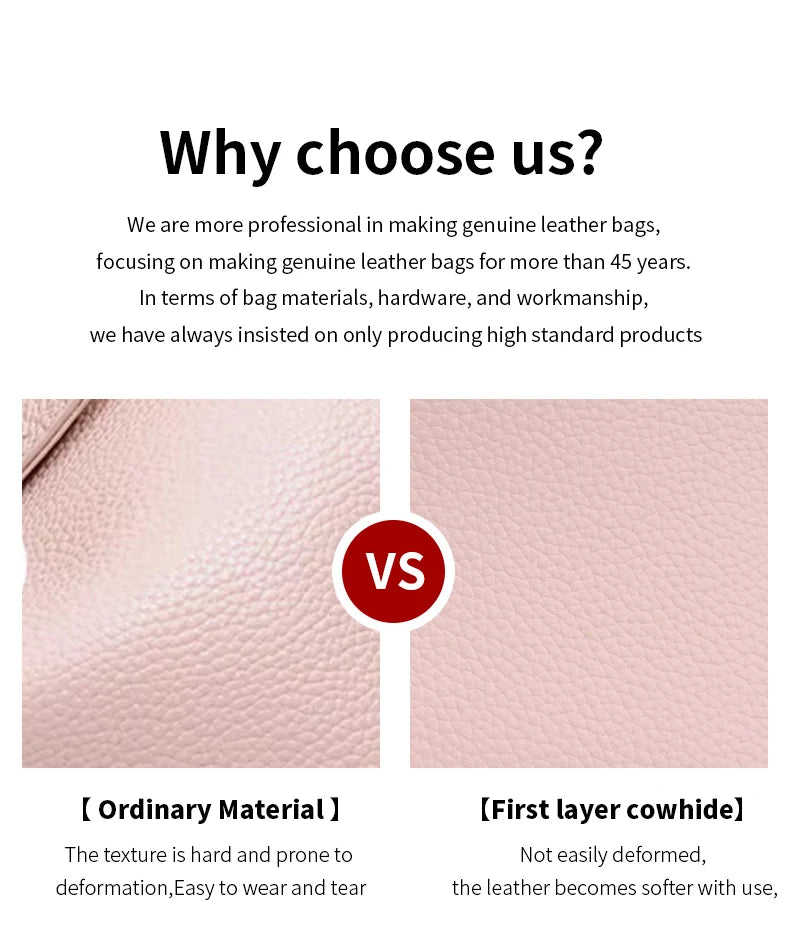 Women's genuine leather handbag fashionable retro designer luxury bag high-quality cowhide large capacity casual shopping bag