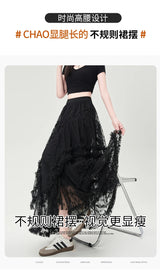 Gothic Lace Trumpet Skirt – Fairycore & Punk Streetwear