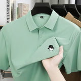 Men's Ice Silk Golf Polo Shirt – 10 Colors, M to 5XL