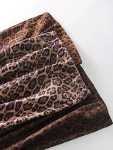 Leopard Print Suede Maxi Skirt – Women's Autumn Winter