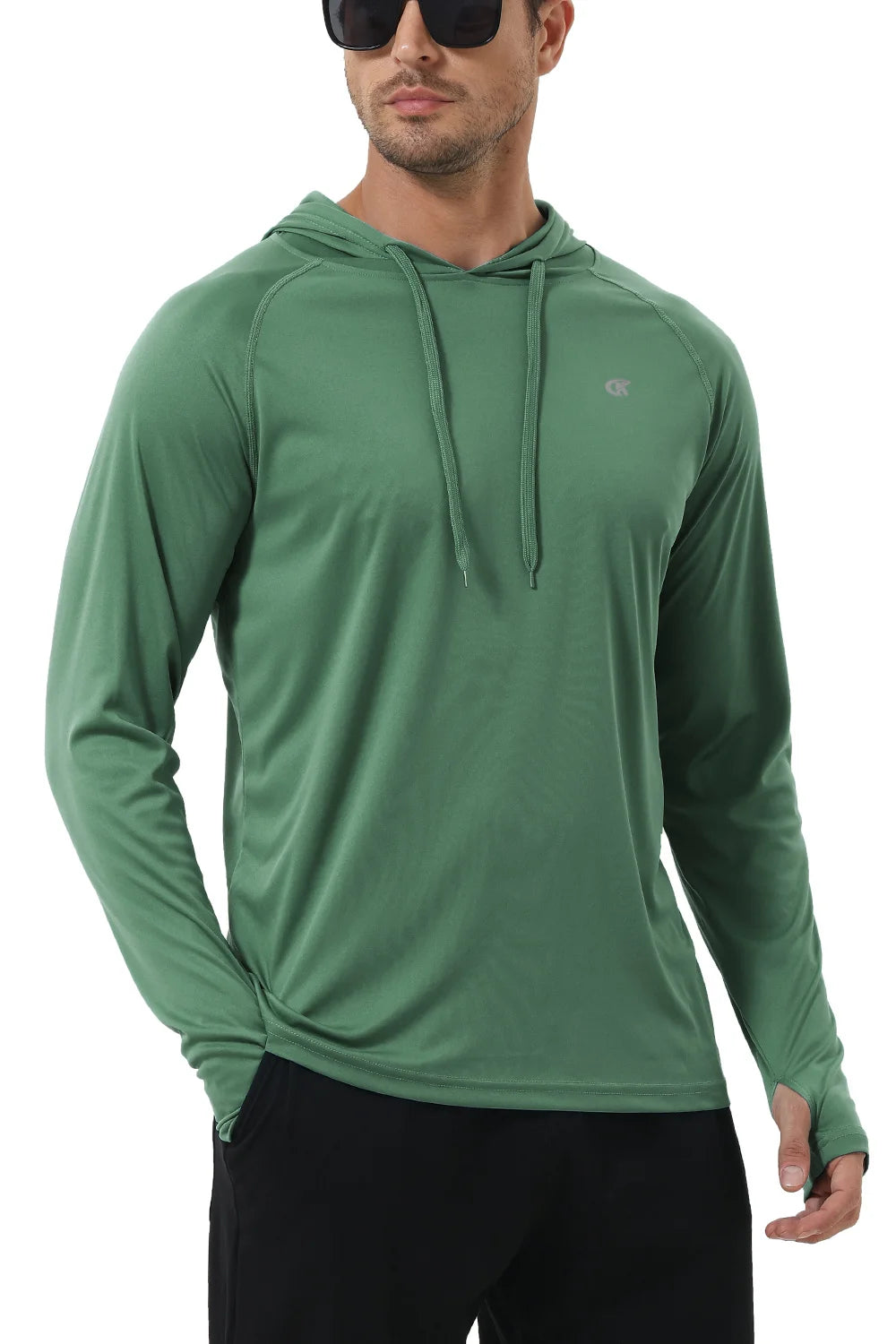 Summer Men's Long Sleeve UPF 50+ Hoodie T-Shirts, Rash Guard Quick Dry T-shirt Outdoor Sport Running Pullover