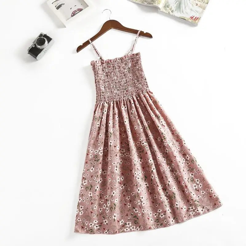Summer Chiffon Spaghetti Strap Mini Dress