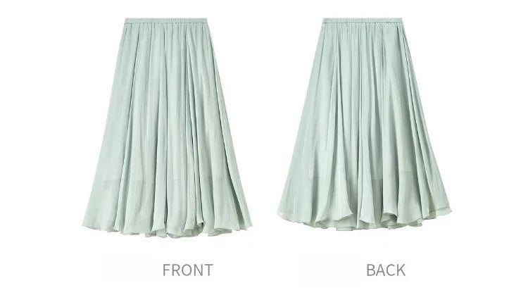 Sentubila Flowy A-Line Skirt – Iridescent Sheen