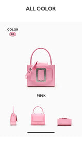 BAFELLI 2026 NEW WOMEN'S FASHION PINK EVENING HANDBAG SHOULDER BOXY BAG CASUAL PURSE LUXURY BRAND DESIGNER LEATHER TREND LADY