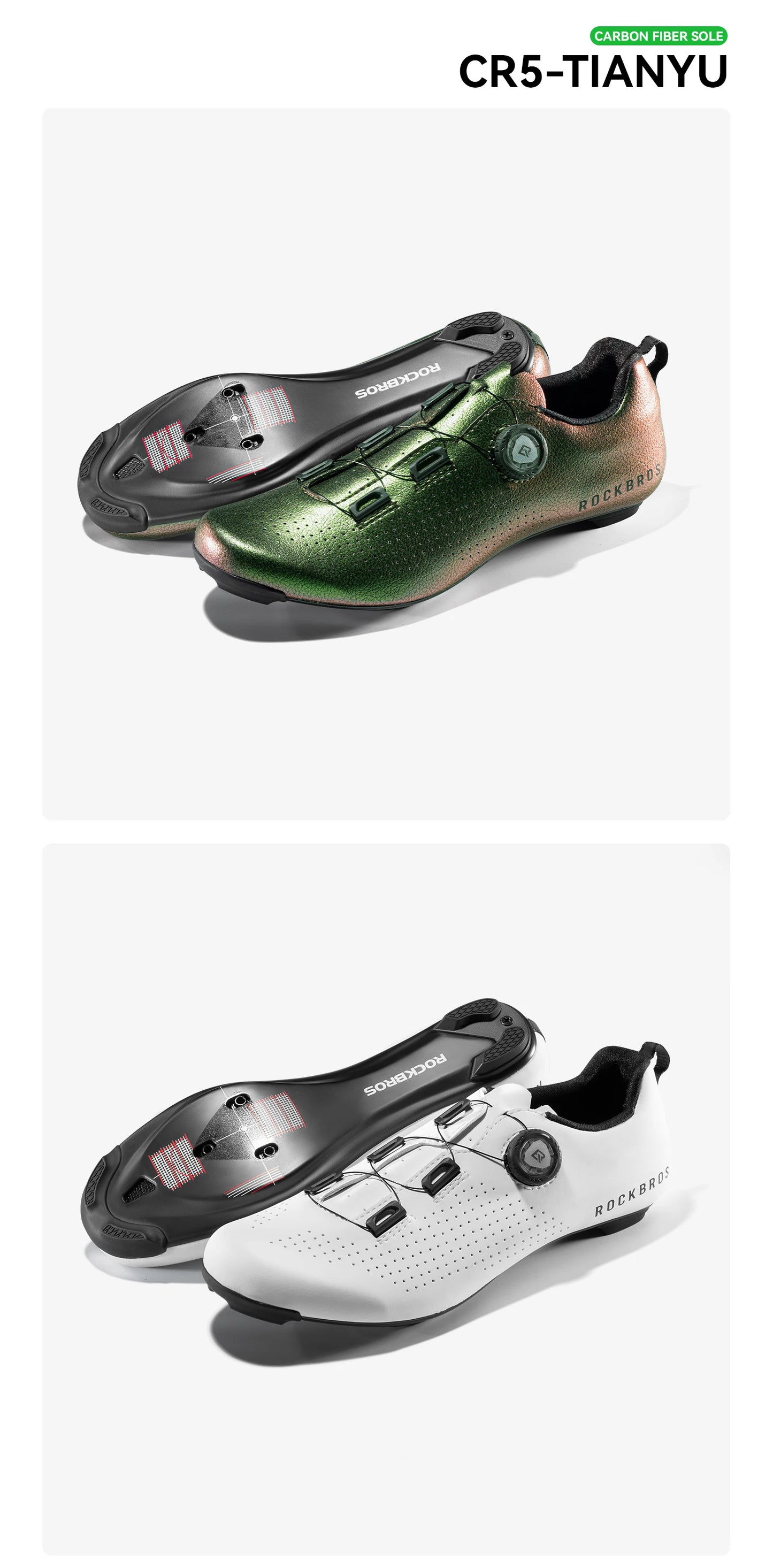 ROCKBROS Professional Cycling Shoes Knob Buckle Fastening Road Bike Self-Locking Shoes Bicycle SPD Cleats Shoes Cycling Footwear