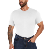 Mens Short Sleeve Full Body Shaper Bodysuit Tummy Control Romper Pajamas Waist Trainer Slimming Shapewear Underwear Undershirts