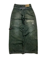 Y2K Retro Centipede Embroidered Oversized Wide-Leg Gothic Jeans