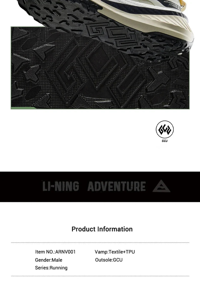 Li-Ning Men's DI LU V2 Trail Running Shoes Long Distance BOOM Cushion LiNing Wearable Anti-Slip Sneakers ARNV001