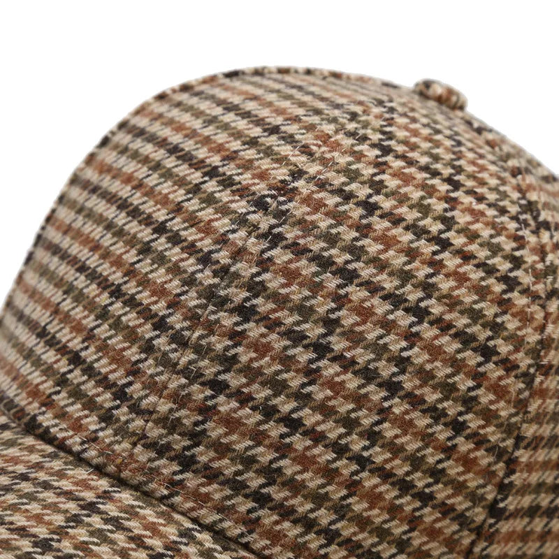 Unisex Plaid Baseball Cap with Adjustable Fit