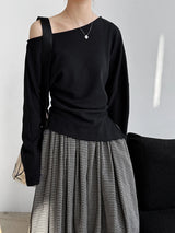Women's Pleated Relaxed-Fit Sweatshirt