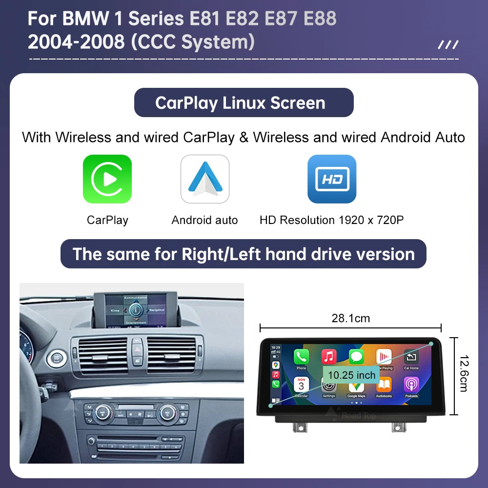 BMW 1 Series Wireless CarPlay & Android Auto Display
