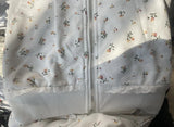 Women's Cat & Floral Print Zip-Up Hoodie