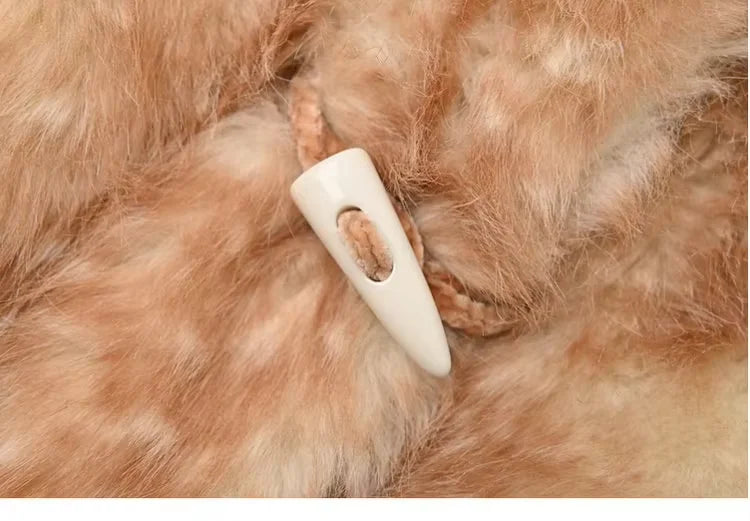 Women's Hooded Faux Fur Coat with Deer Ears