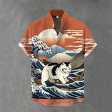 Men’s Japanese Animal Graphic Hawaiian Shirt