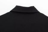 TFMLN Fashion Set For Women Summer 2025 New Slim Lapel Zipper Short Sleeve Coat Top Wide Leg Pants Two Piece Set Leisure Black