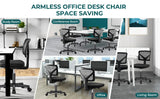 JHK Armless Mesh Office Chair | Lumbar Support & 360° Swivel