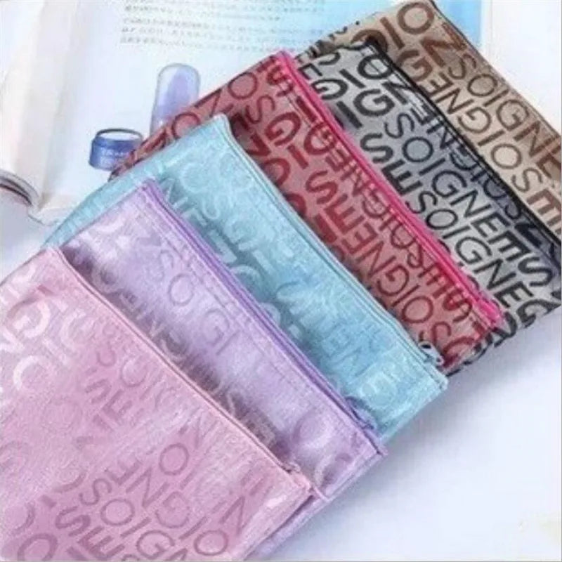 Women Cosmetic Bag Portable Cute Multifunction Beauty Zipper Travel Letter Makeup Bags Pouch Toiletry Organizer Holder Toiletry