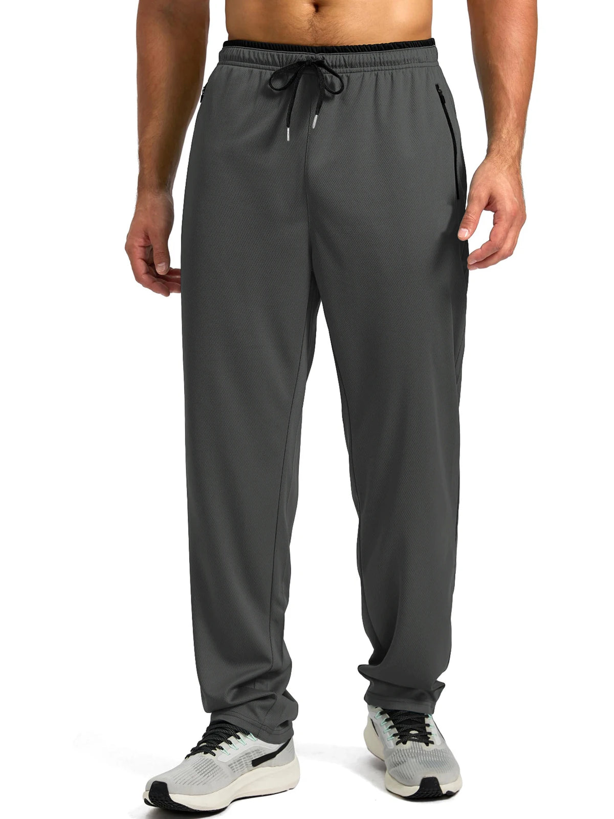Men's Drawstring Activewear Pants with Zipper Pockets