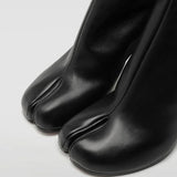 Luxury Leather Tabi Split Toe Ankle Boots - Women's High Heel