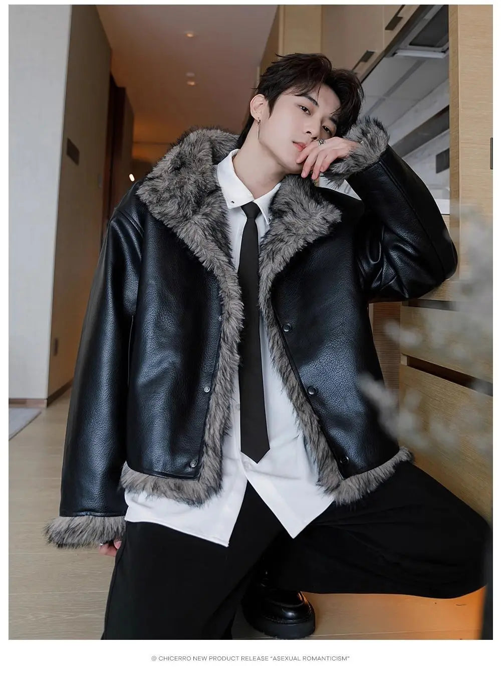 Men's Hooded Faux Fur Winter Jacket