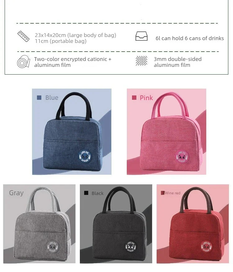 Insulated Lunch Bag Insulation Bento Pack for Men Women BPA Free Leakproof Food Container Carrier with Handle