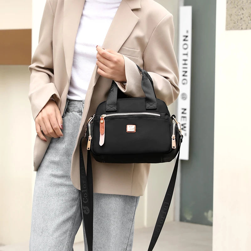 High Quality Fabric Women Shoulder Bag Pretty Style Gilrs Shopping Messenger Bag Fashion Casual Double Layers Women Handbag