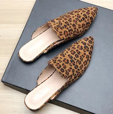 Female Simple Sewing Plain Shoes Outdoor Pointy Toe Slides Camel Blue Soft Sole Wide Fitting 48-33 2022 New Arrivals De Mujer