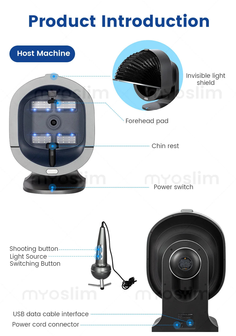 3D Magic Ai Facial Testing X5 ProMirror Wood Lamp Acne Scanner Skin Detector Skin Analyzer Facial Tester Facial Analyzer Machine