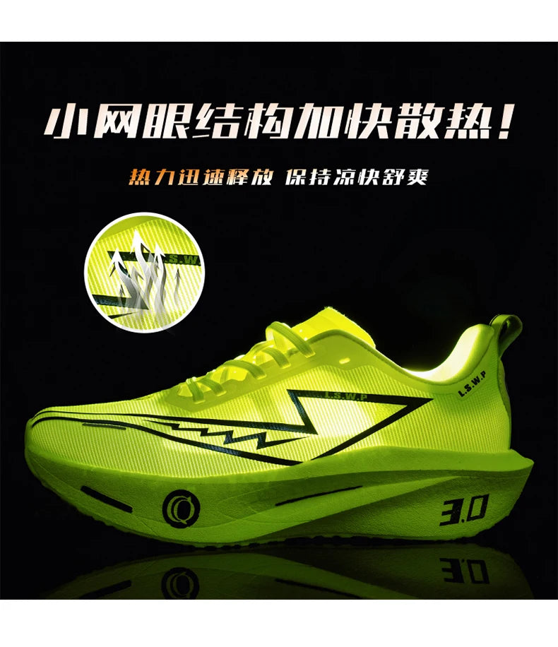 Men Marathon Running Shoes Carbon Plate Training Race Sports Outdoor Breathable Lightweight Women Comfortable Athletic Sneakers